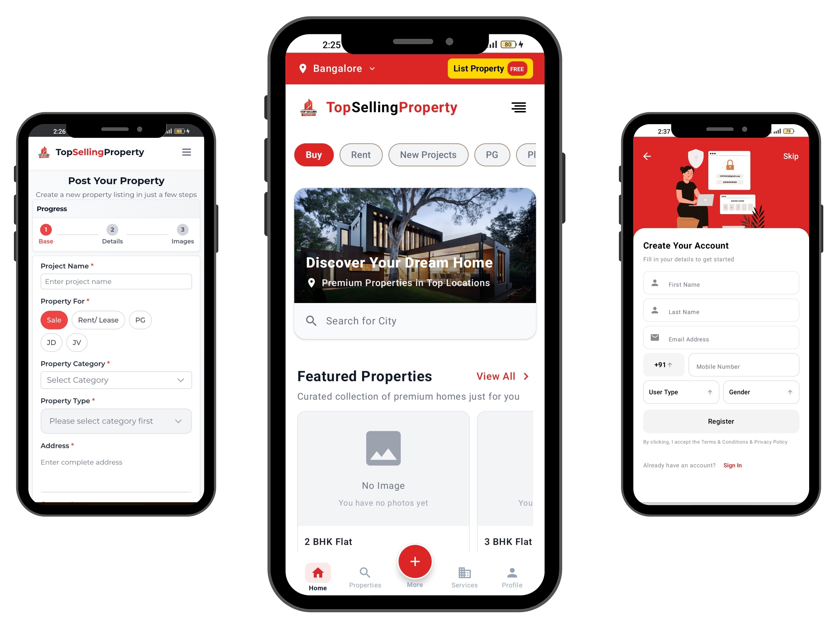 Smartphone with TopSellingProperty app